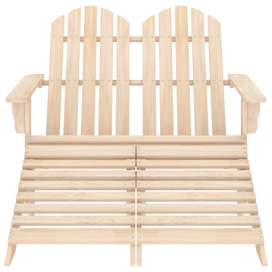 Tuinstoel 2-Zits Adirondack Met Voetenbank Vurenhout Lichtbruin
