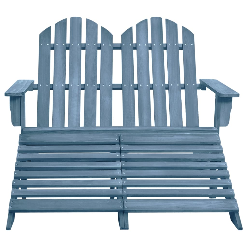 Tuinstoel 2-Zits Adirondack Met Voetenbank Vurenhout Blauw Blauw