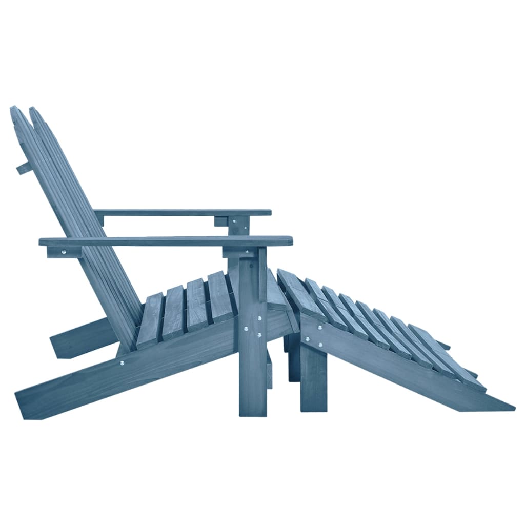 Tuinstoel 2-Zits Adirondack Met Voetenbank Vurenhout Blauw Blauw