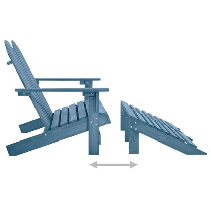 Tuinstoel 2-Zits Adirondack Met Voetenbank Vurenhout Blauw Blauw