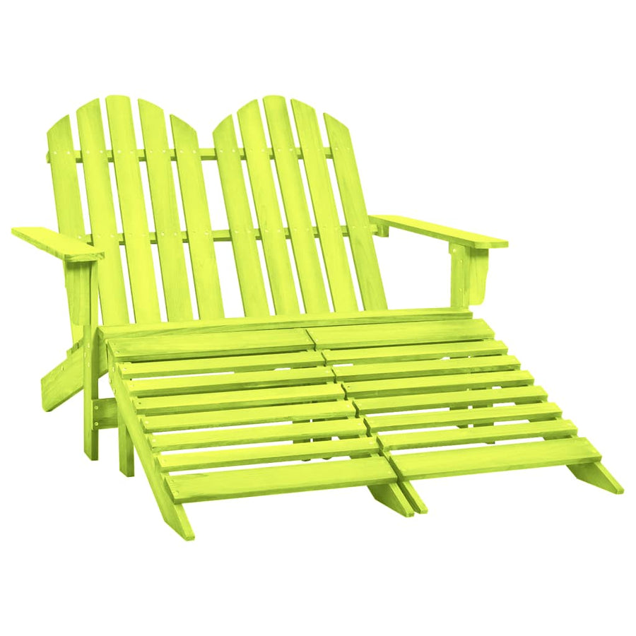 Tuinstoel 2-Zits Adirondack Met Voetenbank Vurenhout Groen