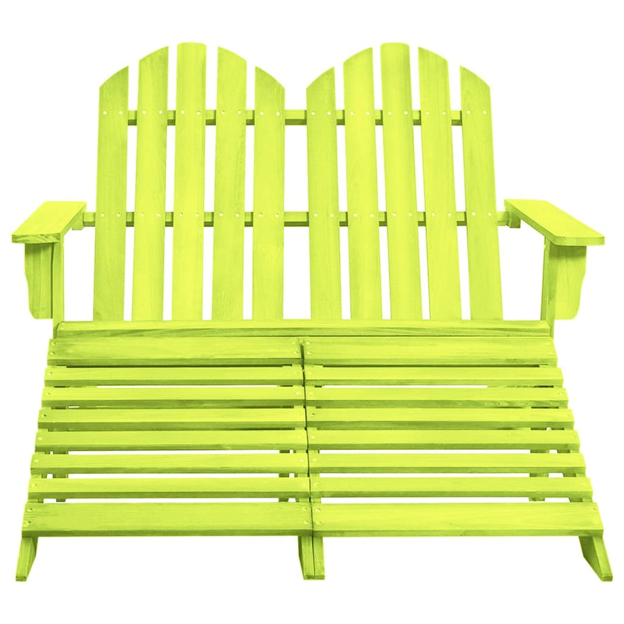 Tuinstoel 2-Zits Adirondack Met Voetenbank Vurenhout Groen