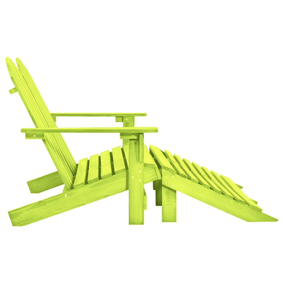 Tuinstoel 2-Zits Adirondack Met Voetenbank Vurenhout Groen
