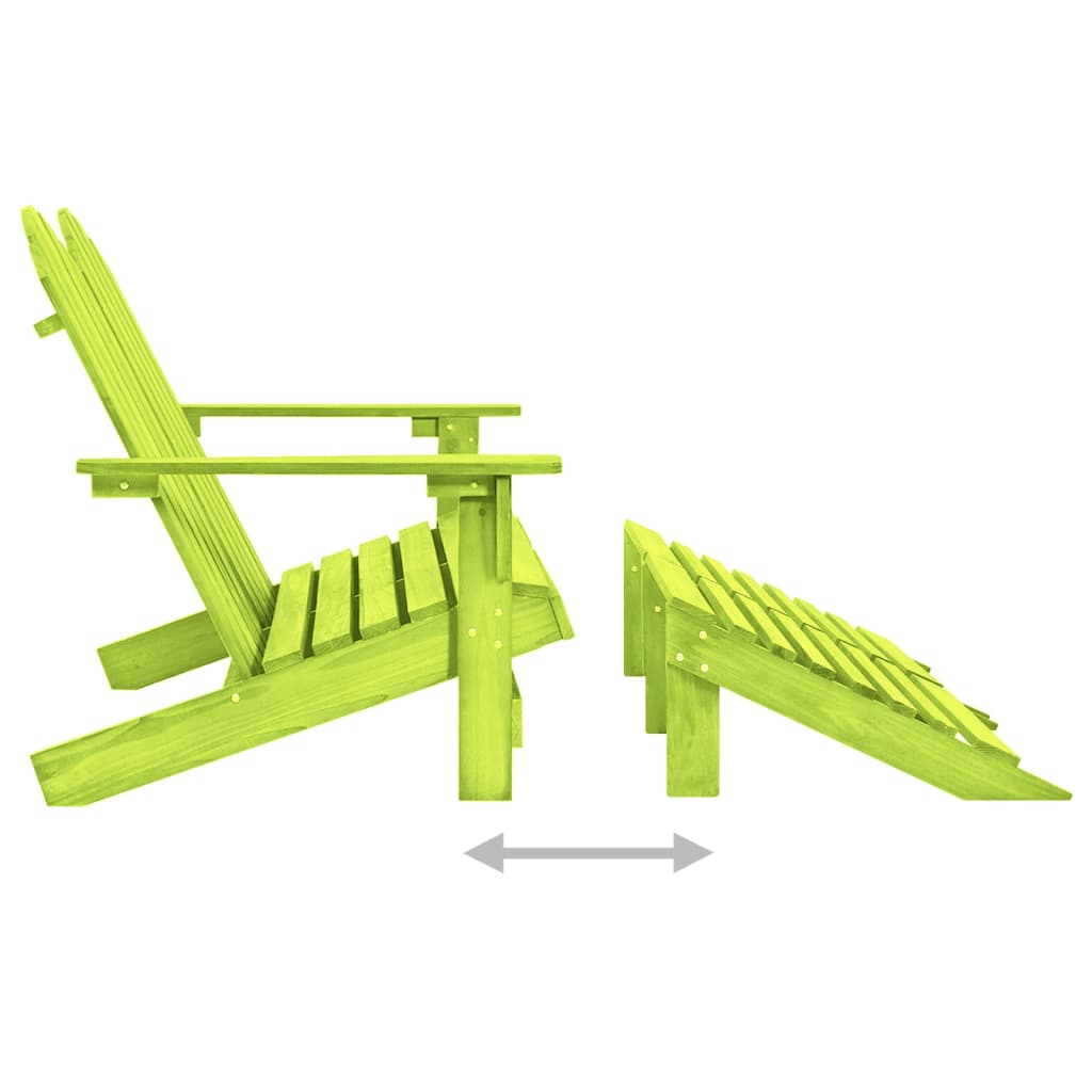 Tuinstoel 2-Zits Adirondack Met Voetenbank Vurenhout Groen