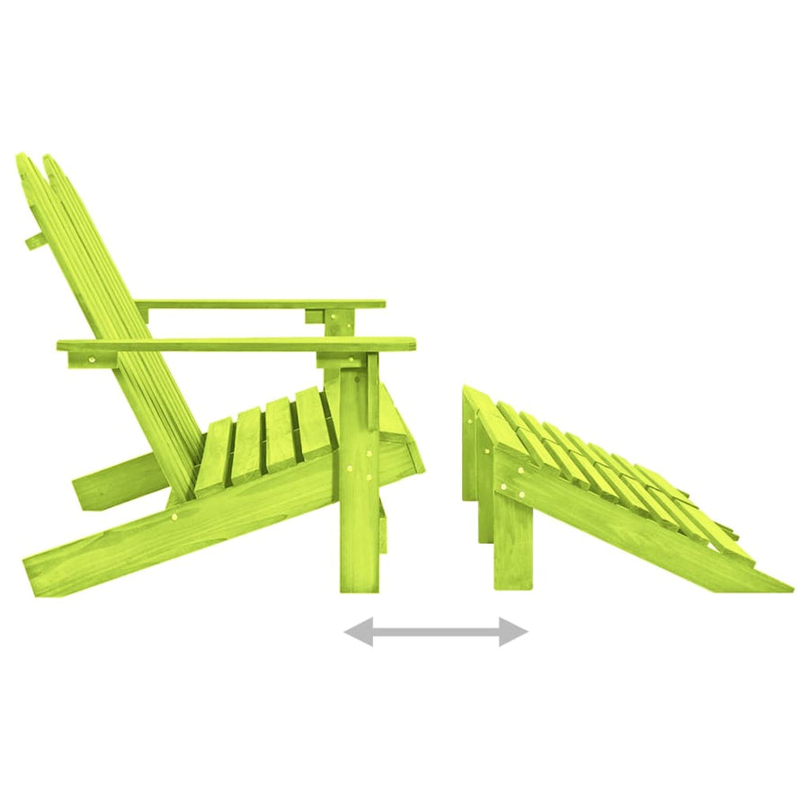 Tuinstoel 2-Zits Adirondack Met Voetenbank Vurenhout Groen