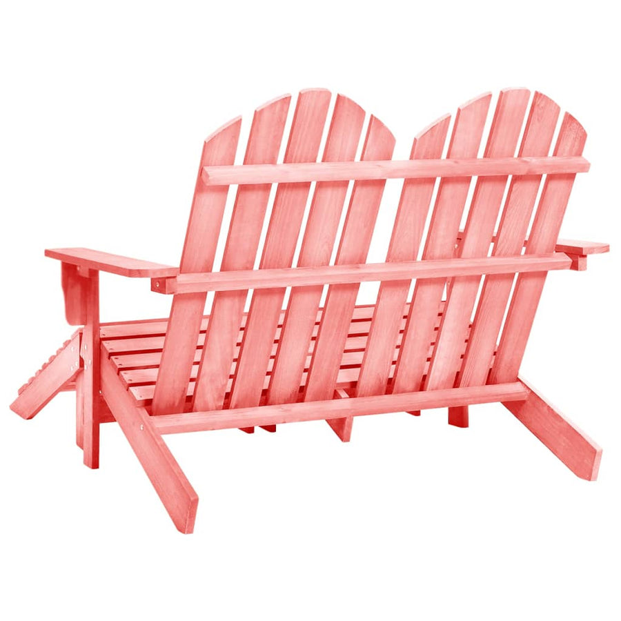 Tuinstoel 2-Zits Adirondack Met Voetenbank Vurenhout Roze