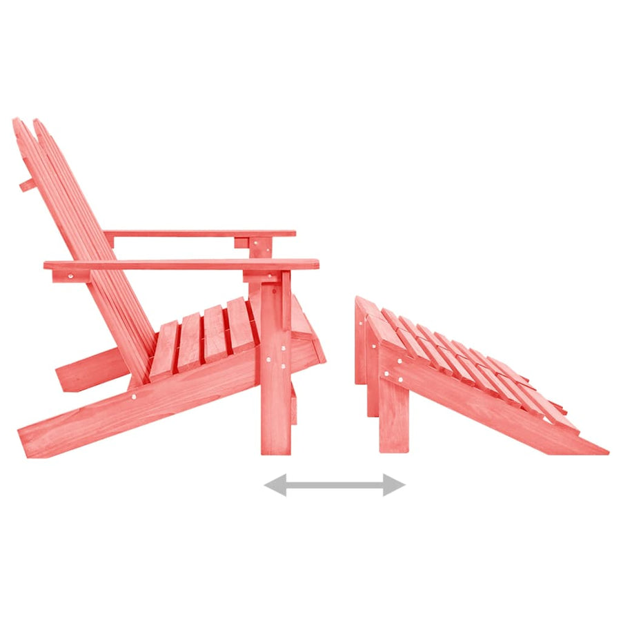 Tuinstoel 2-Zits Adirondack Met Voetenbank Vurenhout Roze