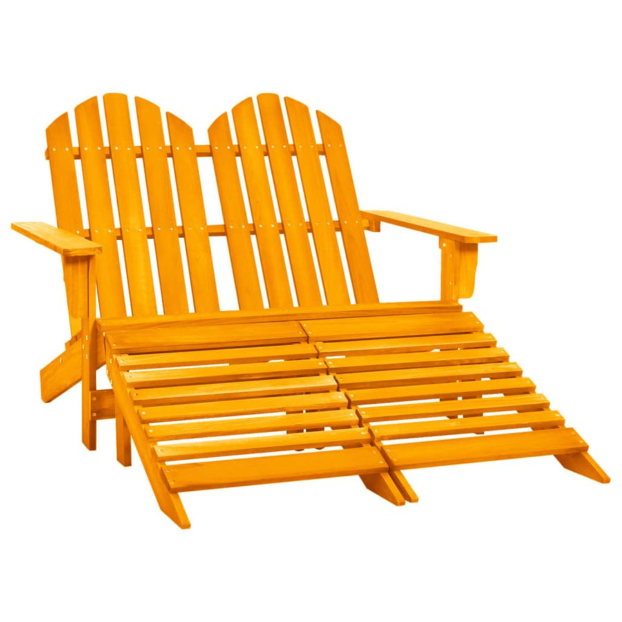 Tuinstoel 2-zits Adirondack met voetenbank vurenhout oranje