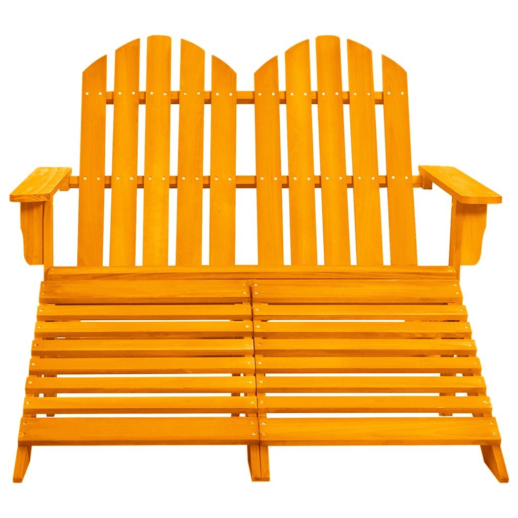 Tuinstoel 2-zits Adirondack met voetenbank vurenhout oranje