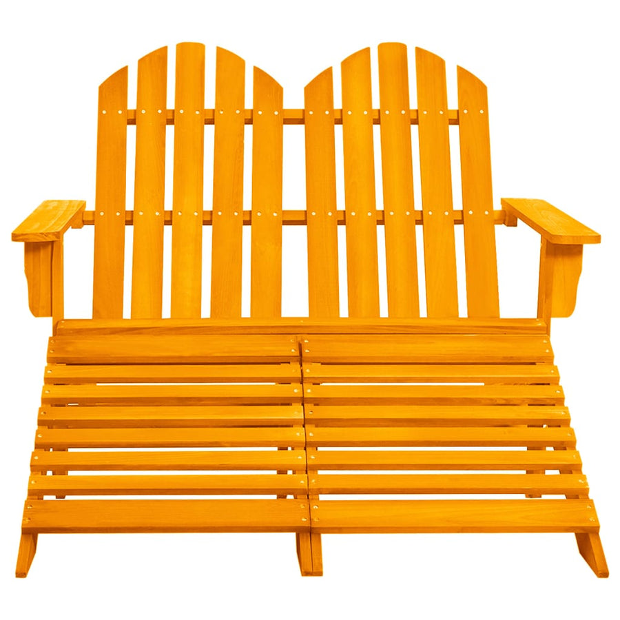Tuinstoel 2-zits Adirondack met voetenbank vurenhout oranje