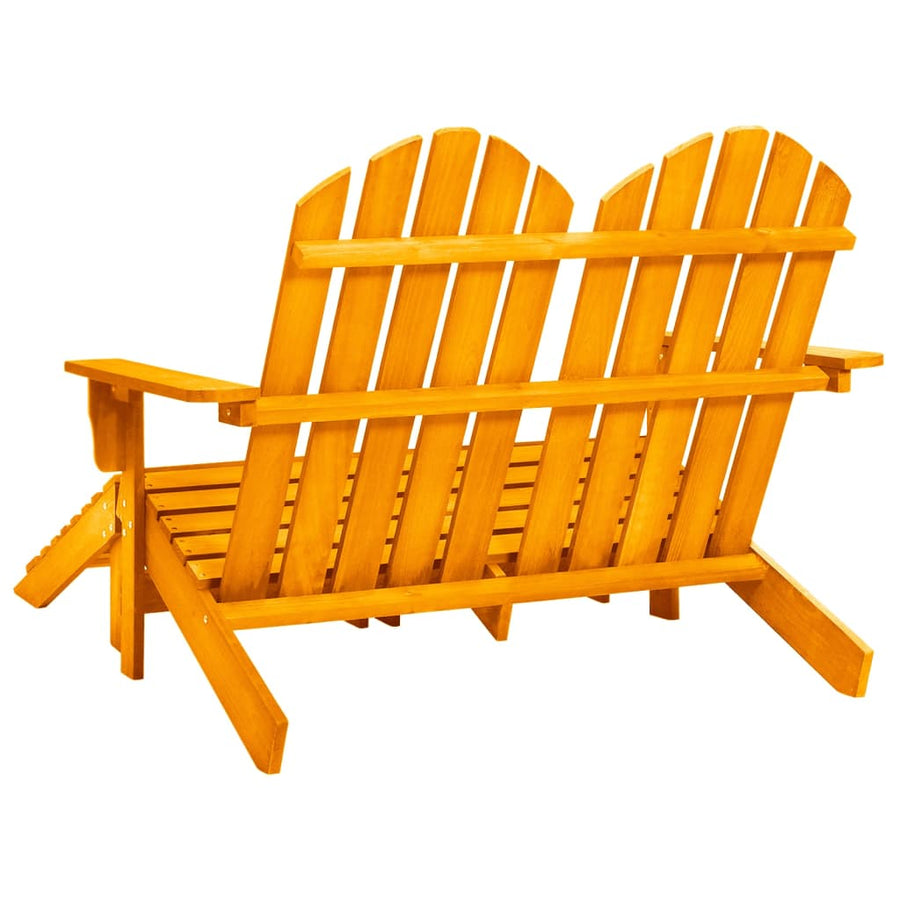 Tuinstoel 2-zits Adirondack met voetenbank vurenhout oranje
