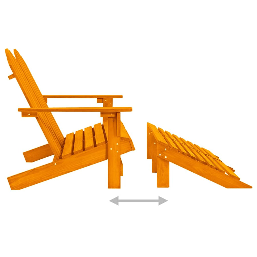 Tuinstoel 2-zits Adirondack met voetenbank vurenhout oranje