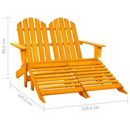 Tuinstoel 2-zits Adirondack met voetenbank vurenhout oranje