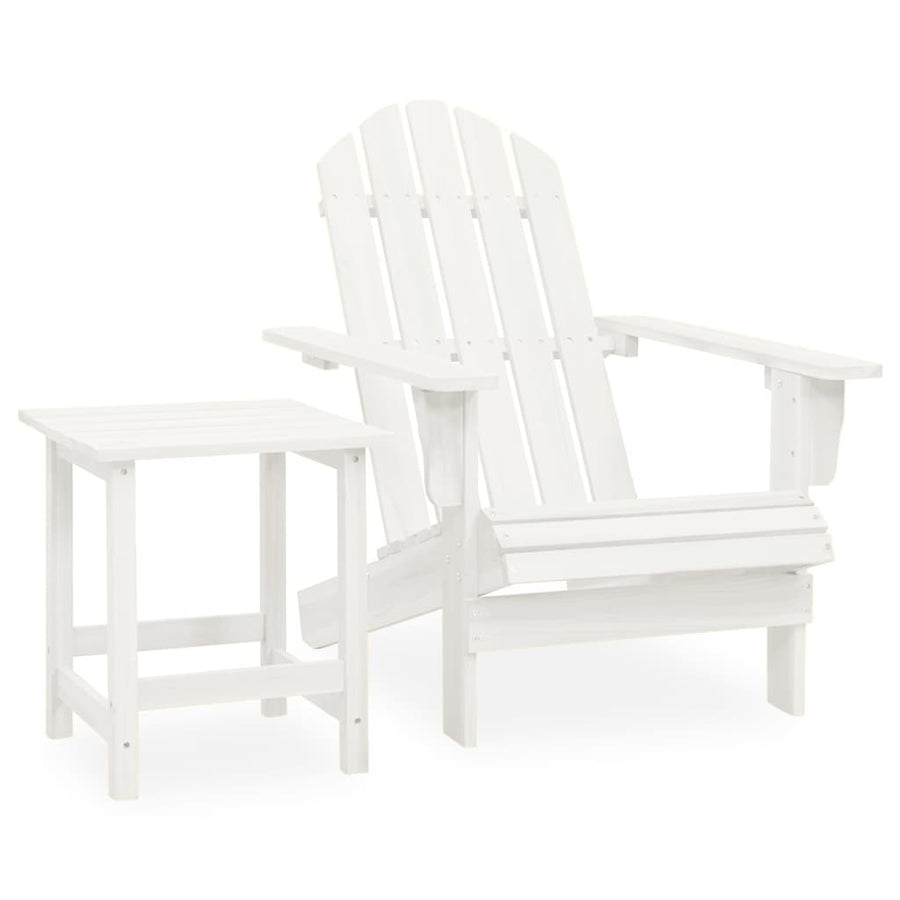 Tuinstoel Adirondack Met Tafel Massief Vurenhout Wit