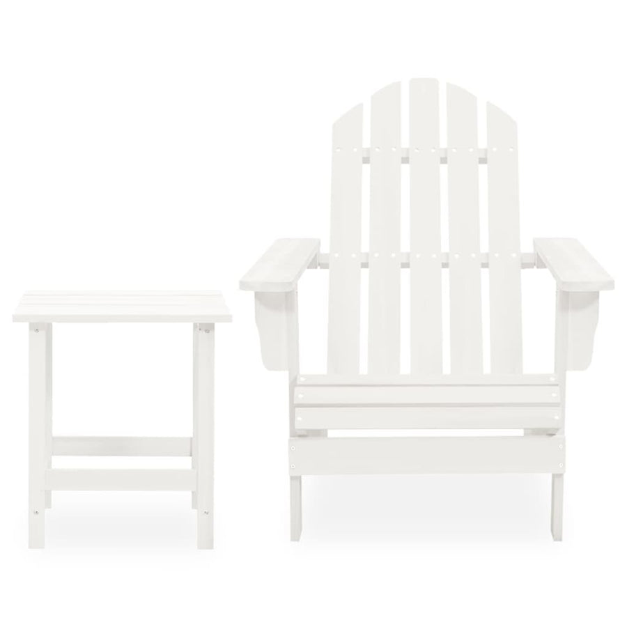 Tuinstoel Adirondack Met Tafel Massief Vurenhout Wit