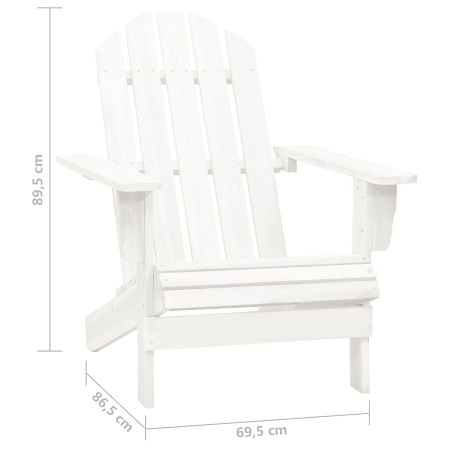 Tuinstoel Adirondack Met Tafel Massief Vurenhout Wit