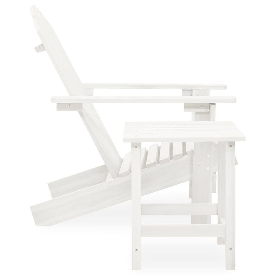 Tuinstoel Adirondack Met Tafel Massief Vurenhout Wit