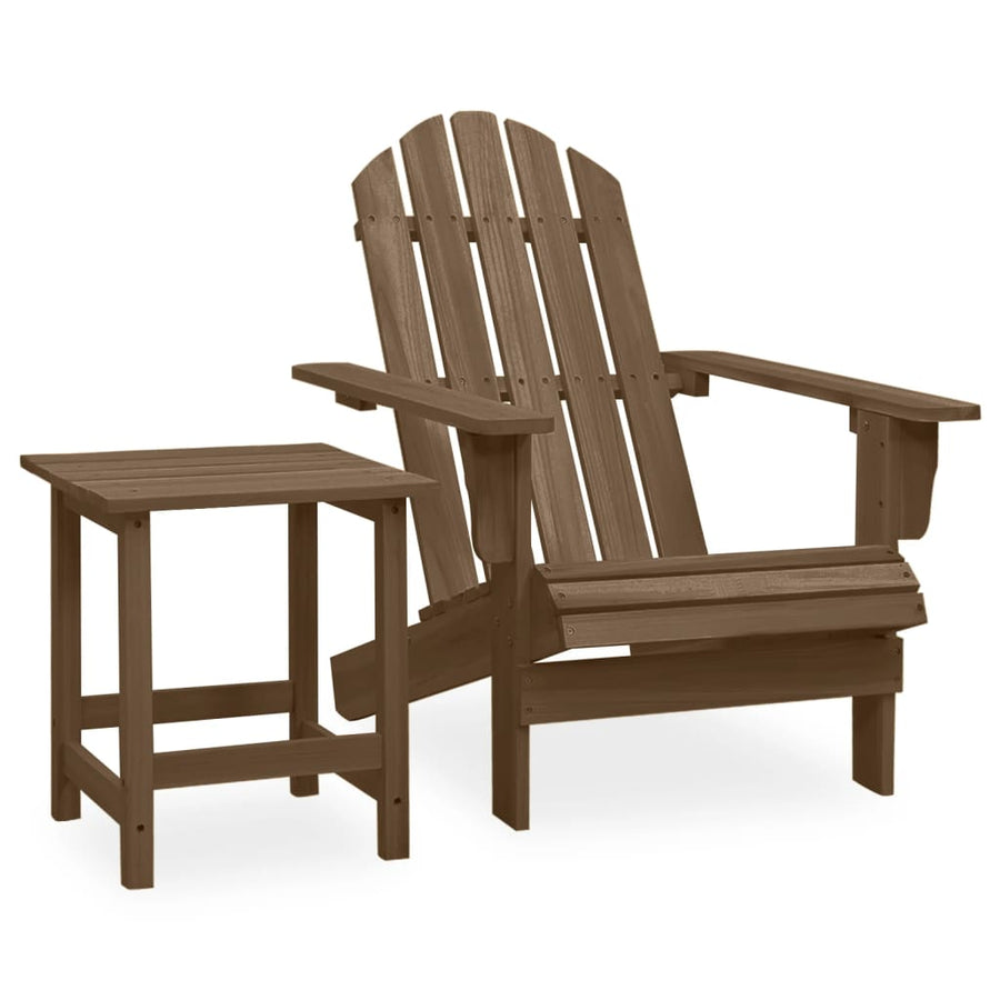 Tuinstoel Adirondack Met Tafel Massief Vurenhout Bruin