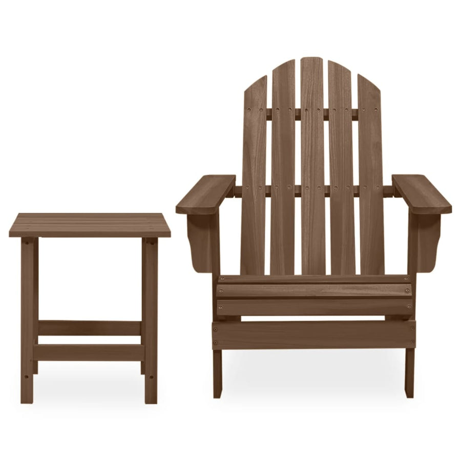 Tuinstoel Adirondack Met Tafel Massief Vurenhout Bruin