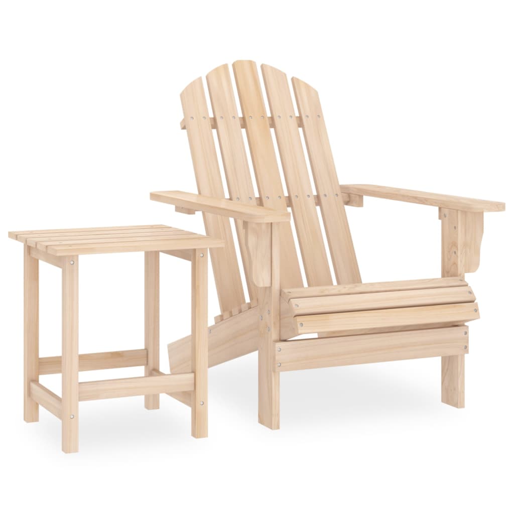 Tuinstoel Adirondack Met Tafel Massief Vurenhout Lichtbruin