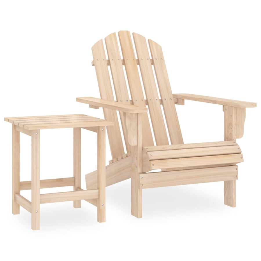 Tuinstoel Adirondack Met Tafel Massief Vurenhout Lichtbruin