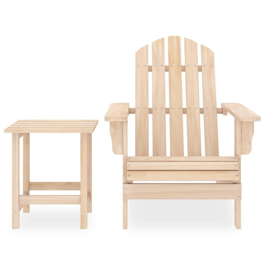 Tuinstoel Adirondack Met Tafel Massief Vurenhout Lichtbruin