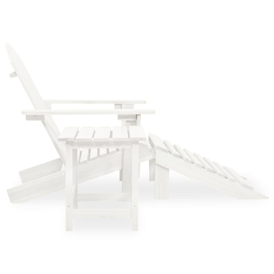 Tuinstoel Adirondack Met Voetenbank Tafel Massief Vurenhout Wit