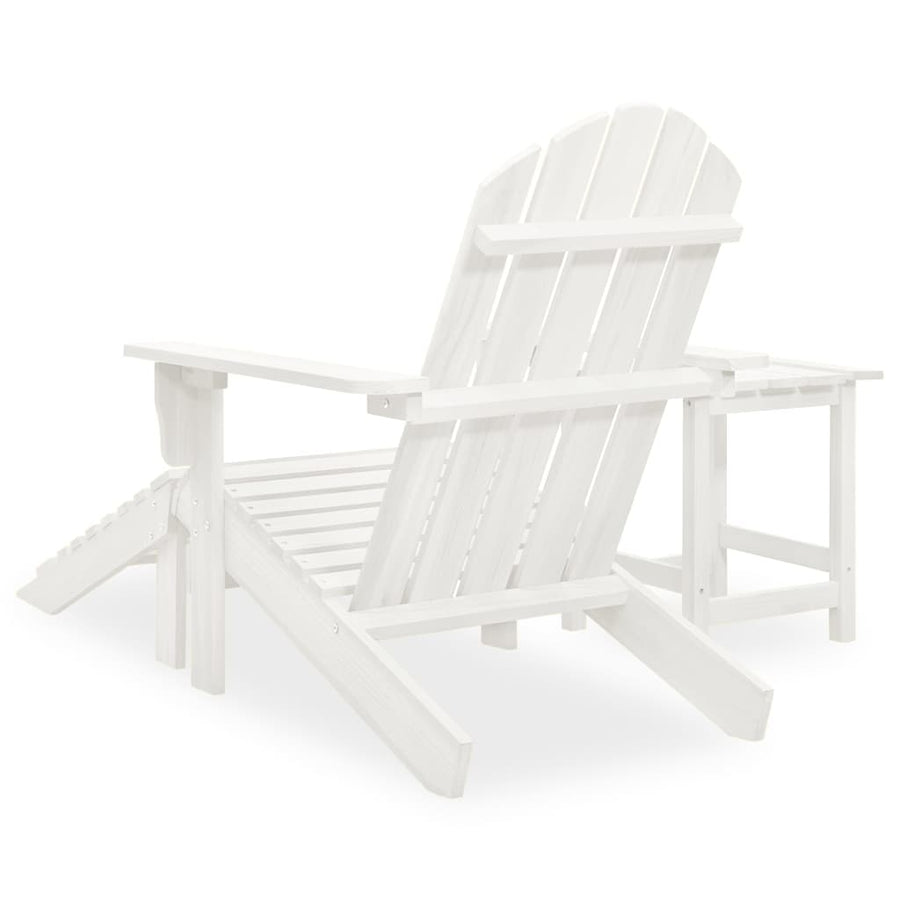 Tuinstoel Adirondack Met Voetenbank Tafel Massief Vurenhout Wit