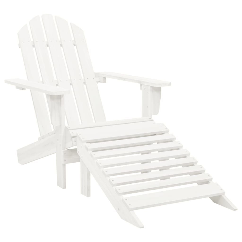 Tuinstoel Adirondack Met Voetenbank Tafel Massief Vurenhout Wit