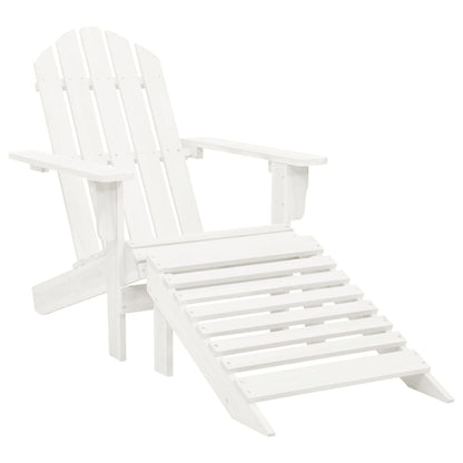 Tuinstoel Adirondack Met Voetenbank Tafel Massief Vurenhout Wit