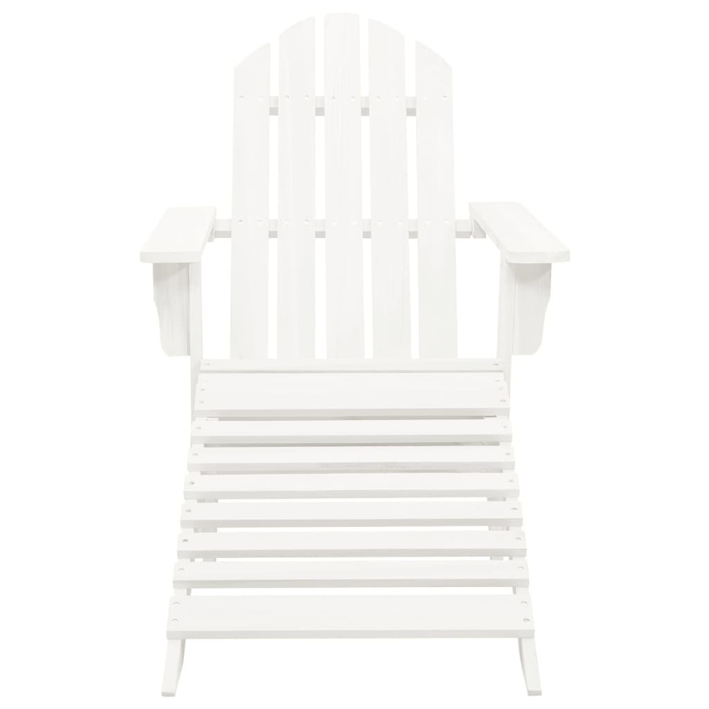 Tuinstoel Adirondack Met Voetenbank Tafel Massief Vurenhout Wit