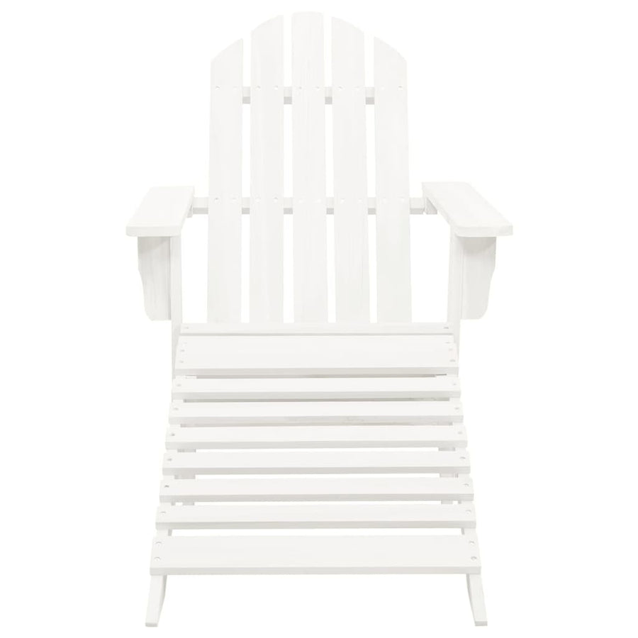 Tuinstoel Adirondack Met Voetenbank Tafel Massief Vurenhout Wit