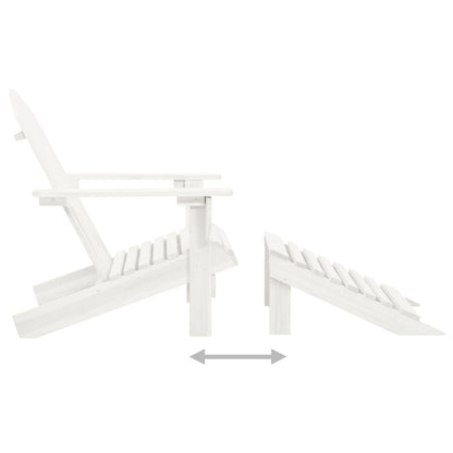 Tuinstoel Adirondack Met Voetenbank Tafel Massief Vurenhout Wit