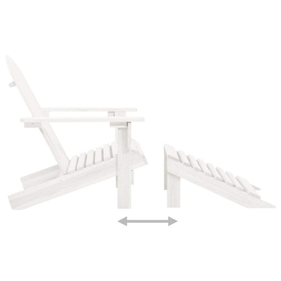 Tuinstoel Adirondack Met Voetenbank Tafel Massief Vurenhout Wit
