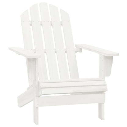 Tuinstoel Adirondack Met Voetenbank Tafel Massief Vurenhout Wit