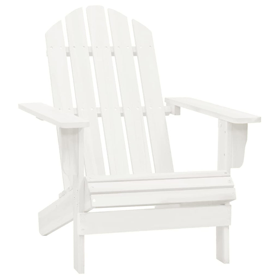 Tuinstoel Adirondack Met Voetenbank Tafel Massief Vurenhout Wit