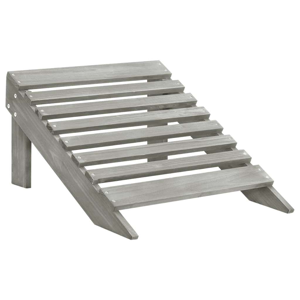 Tuinstoel Adirondack Voetenbank Tafel Massief Vurenhout Grijs