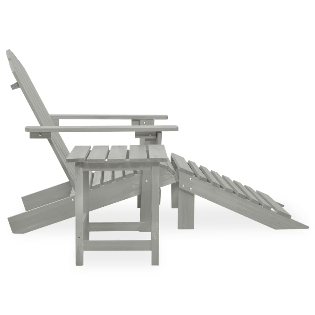 Tuinstoel Adirondack Voetenbank Tafel Massief Vurenhout Grijs