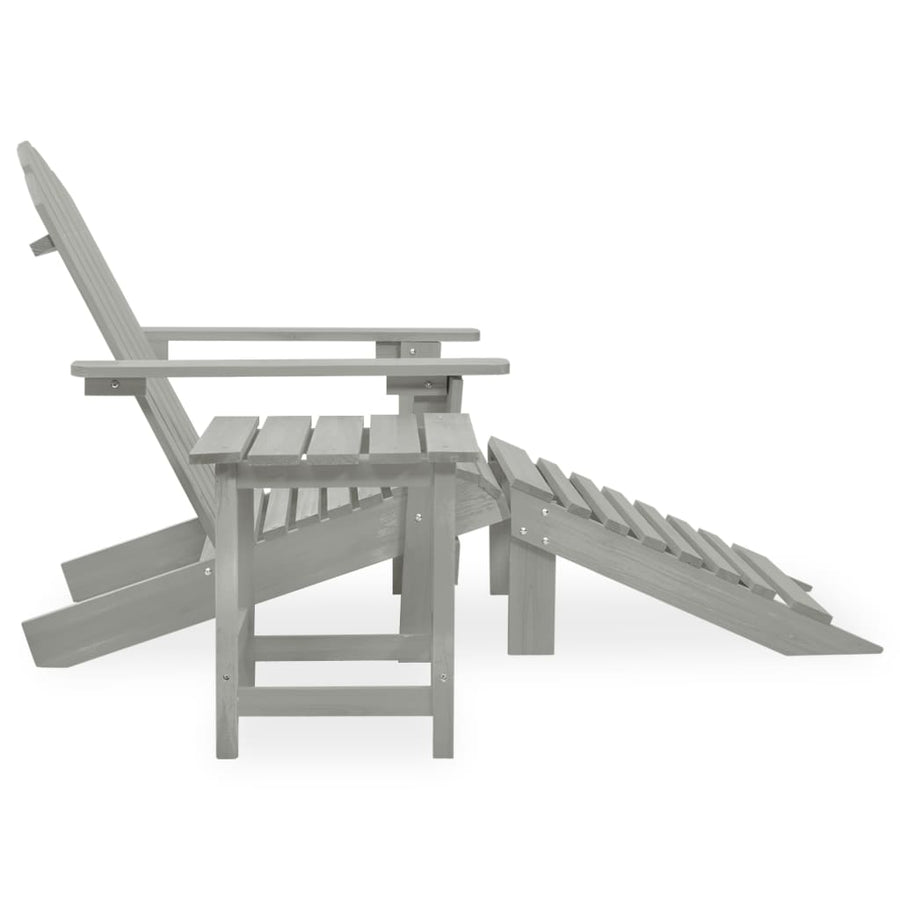 Tuinstoel Adirondack Voetenbank Tafel Massief Vurenhout Grijs
