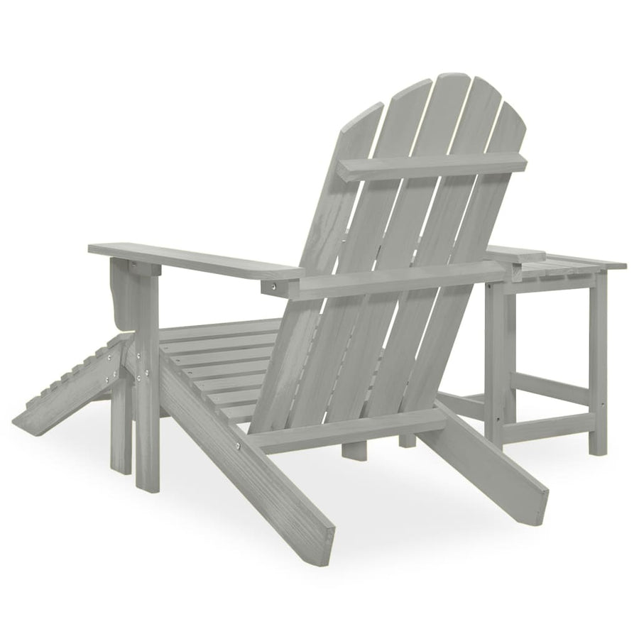 Tuinstoel Adirondack Voetenbank Tafel Massief Vurenhout Grijs