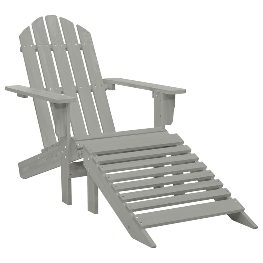 Tuinstoel Adirondack Voetenbank Tafel Massief Vurenhout Grijs