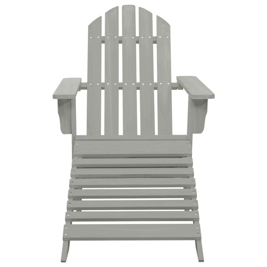 Tuinstoel Adirondack Voetenbank Tafel Massief Vurenhout Grijs