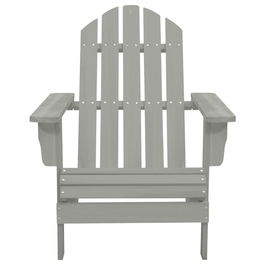 Tuinstoel Adirondack Voetenbank Tafel Massief Vurenhout Grijs