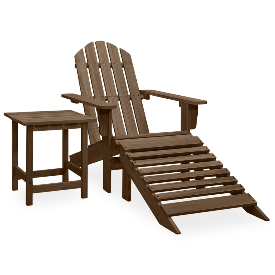 Tuinstoel Adirondack Voetenbank Tafel Massief Vurenhout Bruin