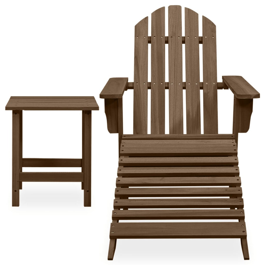 Tuinstoel Adirondack Voetenbank Tafel Massief Vurenhout Bruin