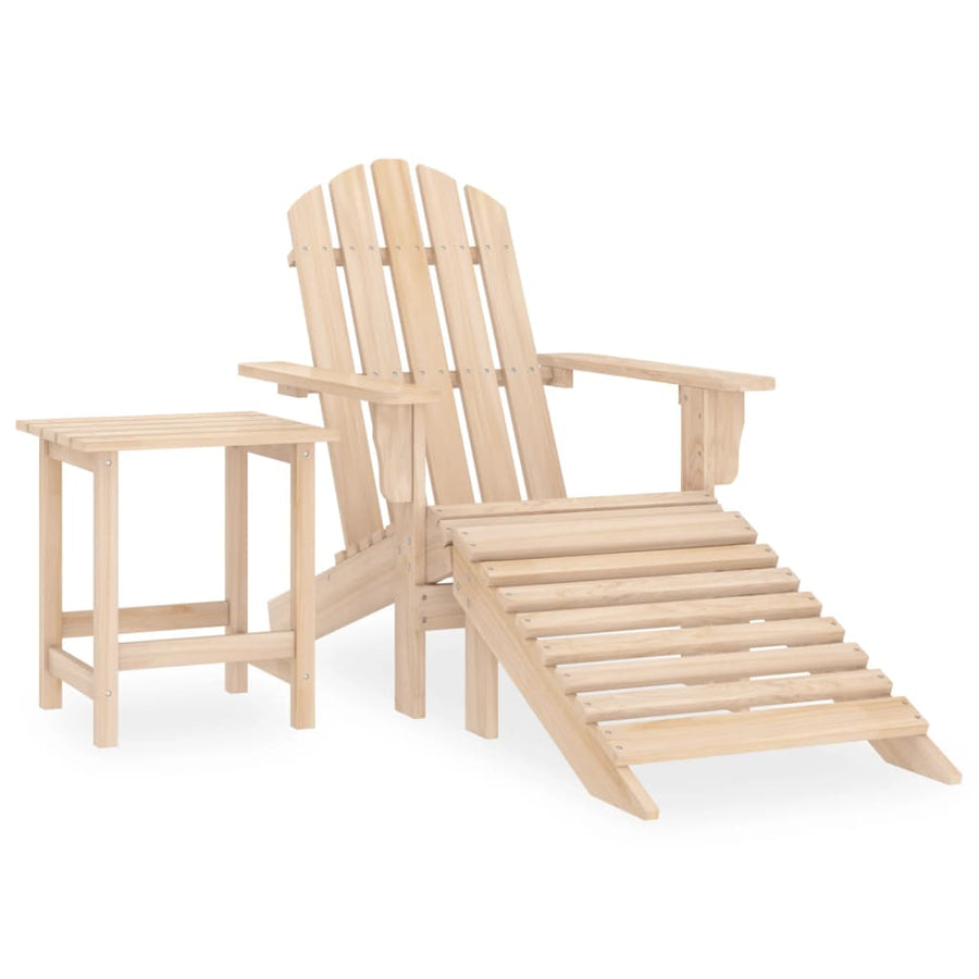 Tuinstoel Adirondack Met Voetenbank En Tafel Massief Vurenhout Lichtbruin