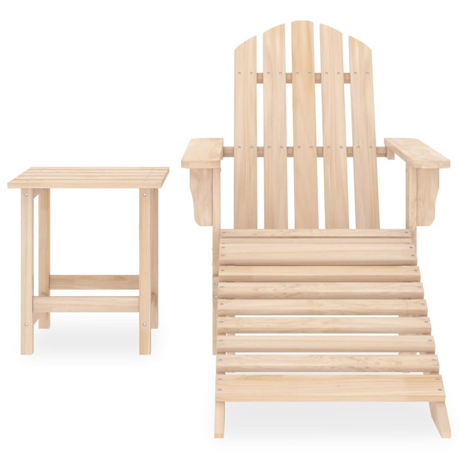Tuinstoel Adirondack Met Voetenbank En Tafel Massief Vurenhout Lichtbruin