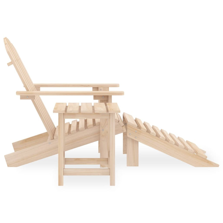 Tuinstoel Adirondack Met Voetenbank En Tafel Massief Vurenhout Lichtbruin