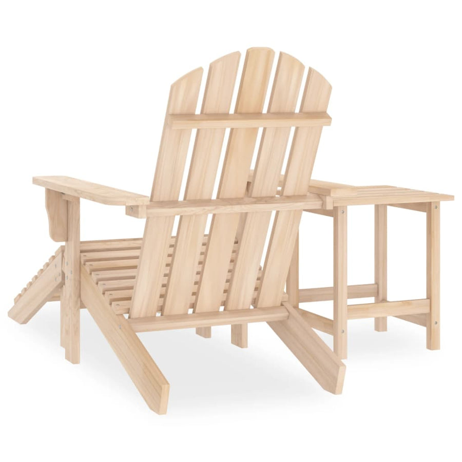 Tuinstoel Adirondack Met Voetenbank En Tafel Massief Vurenhout Lichtbruin