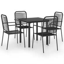 5-delige Tuinset glas en staal zwart